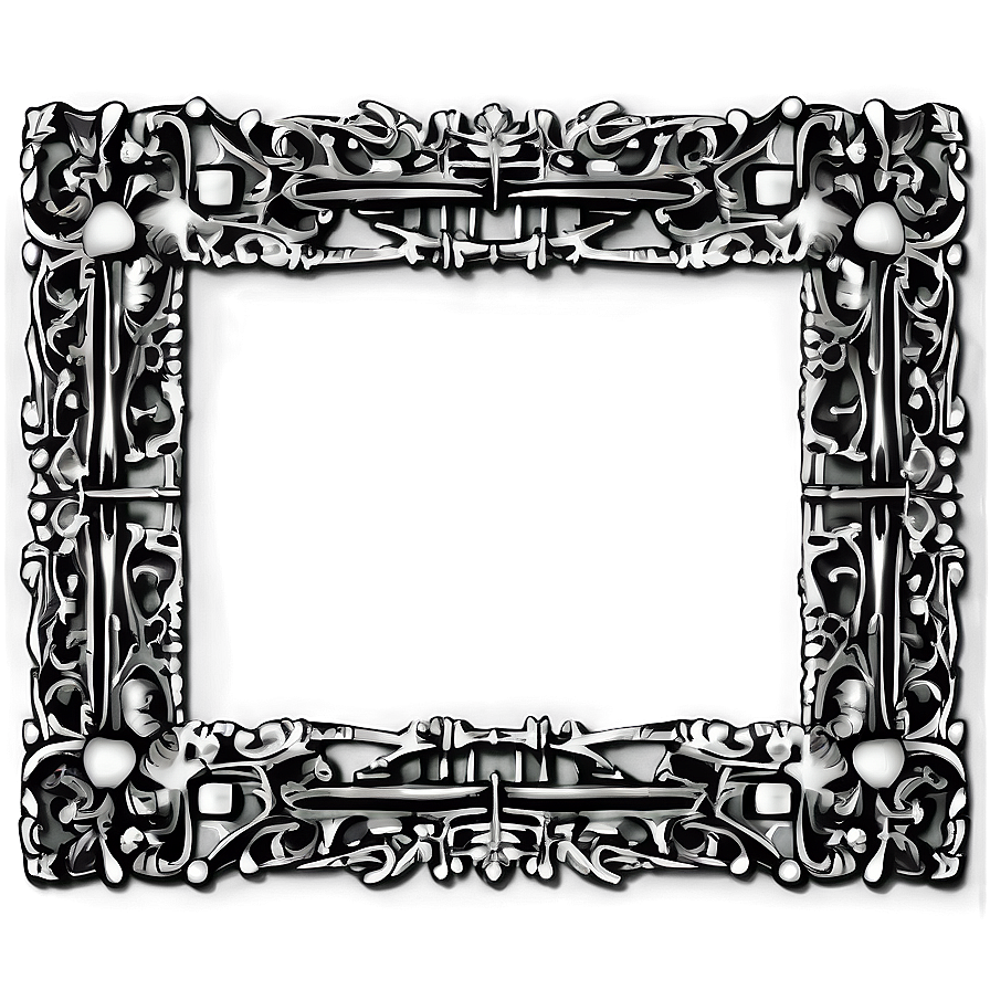 Gothic Border Frame Png Gey PNG Image