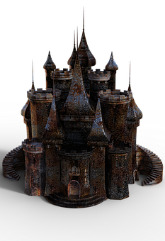 Gothic Castle Model Render PNG Image