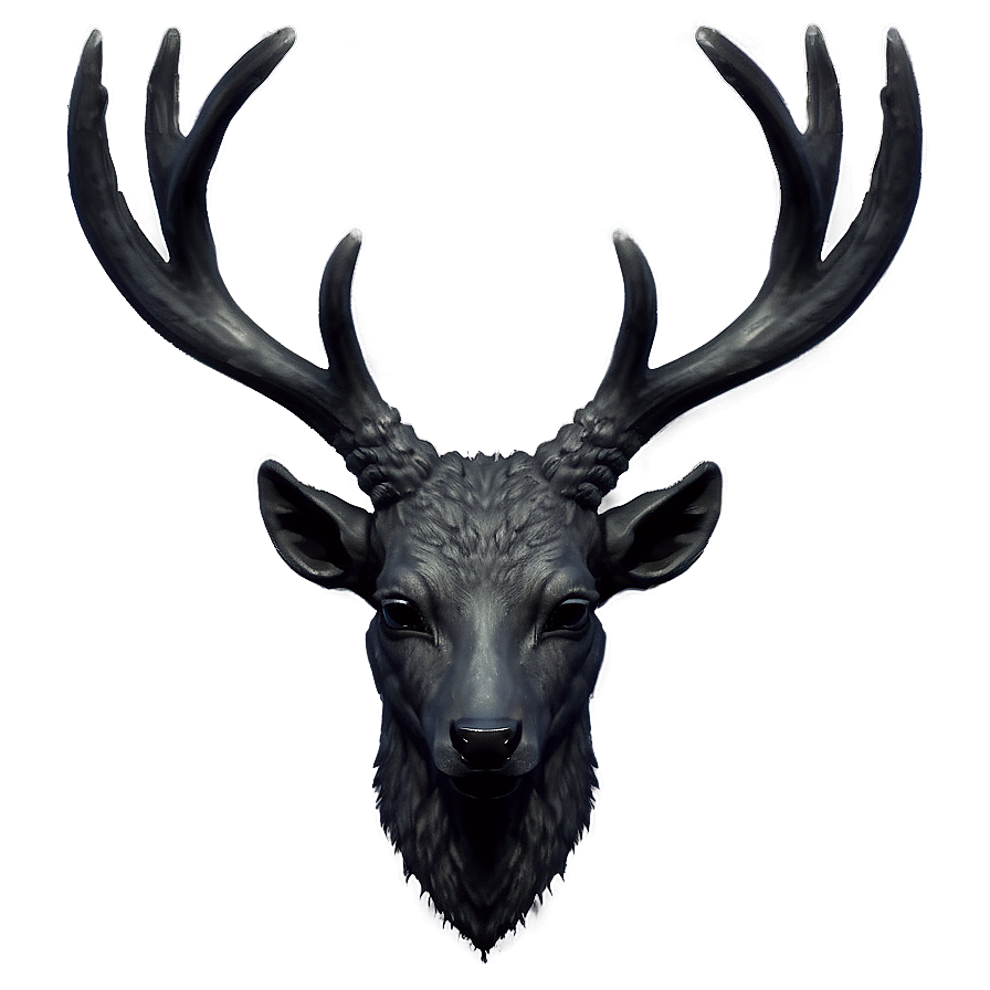 Gothic Deer Head Dark Style Png Gob PNG Image