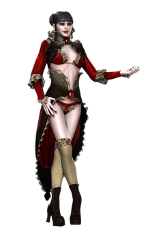 Gothic Fantasy Female Character PNG Image