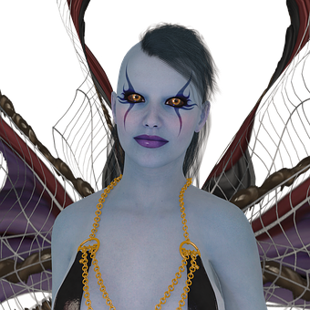 Gothic Fantasy Woman Portrait PNG Image