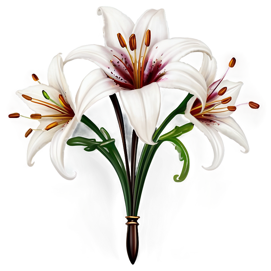 Gothic Lilies Design Png Lhm26 PNG Image