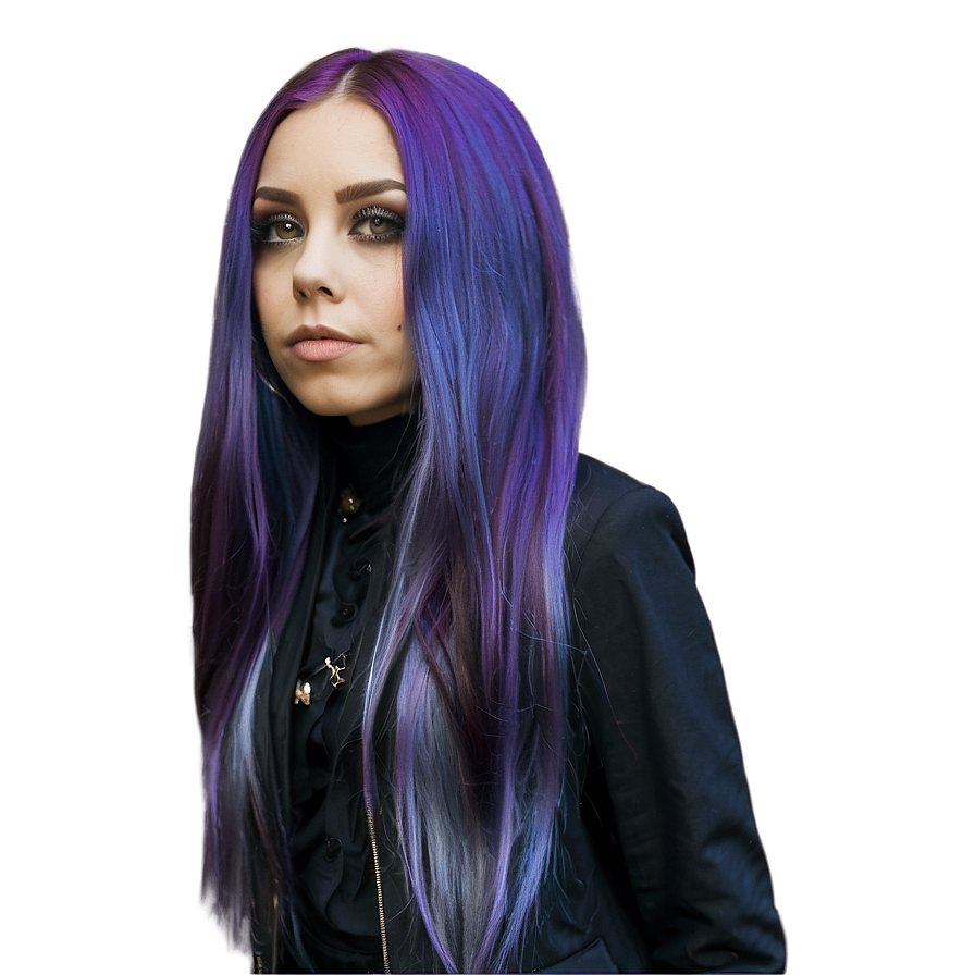 Gothic Purple Hair Fashion Look Png 06272024 PNG Image