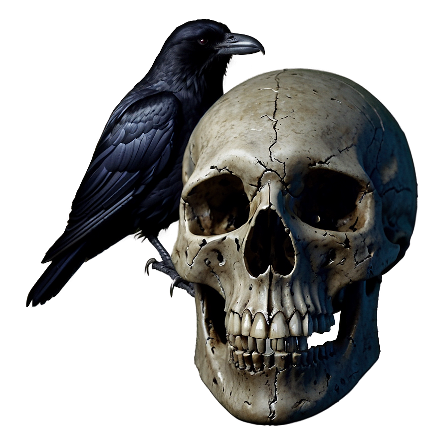 Gothic Raven And Skull Png 06122024 PNG Image