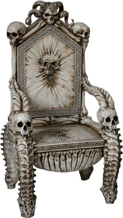 Gothic Skull Throne Design PNG Image