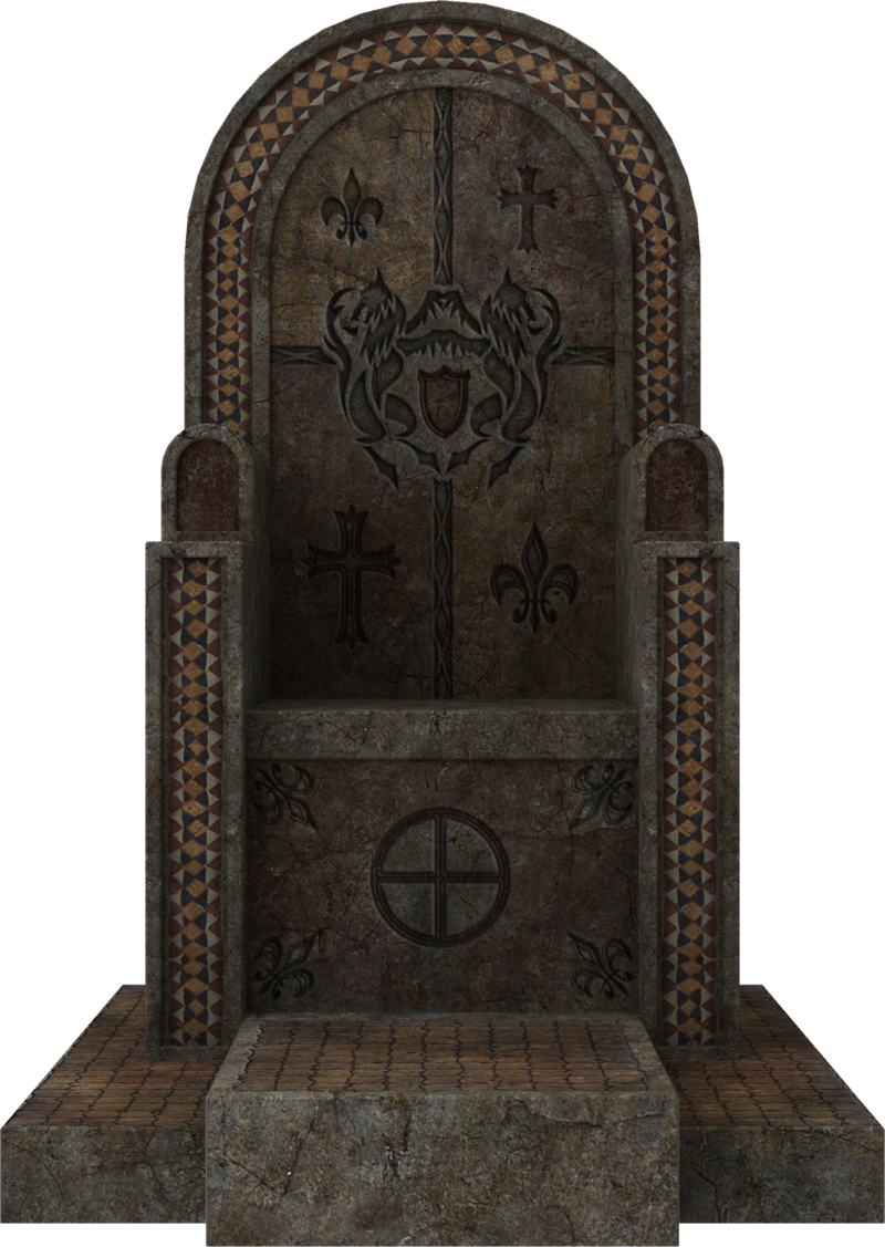 Gothic Stone Throne PNG Image