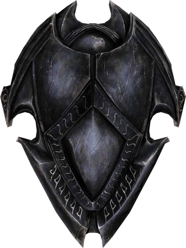 Gothic Style Black Shield PNG Image