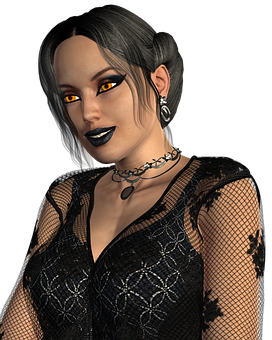 Gothic_ Style_ Female_ Character PNG Image