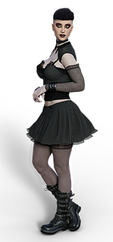 Gothic_ Style_ Female_ Pose PNG Image