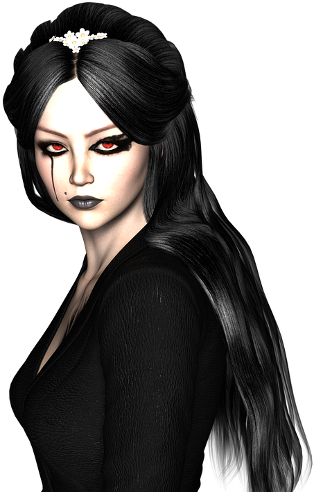 Gothic Vampire Portrait PNG Image