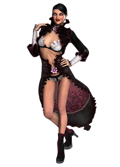 Gothic Victorian Fantasy Woman PNG Image