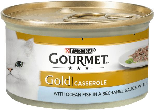 Gourmet Gold Cat Food Casserole PNG Image