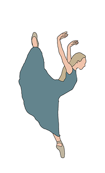 Graceful Dancer Illustration PNG Image