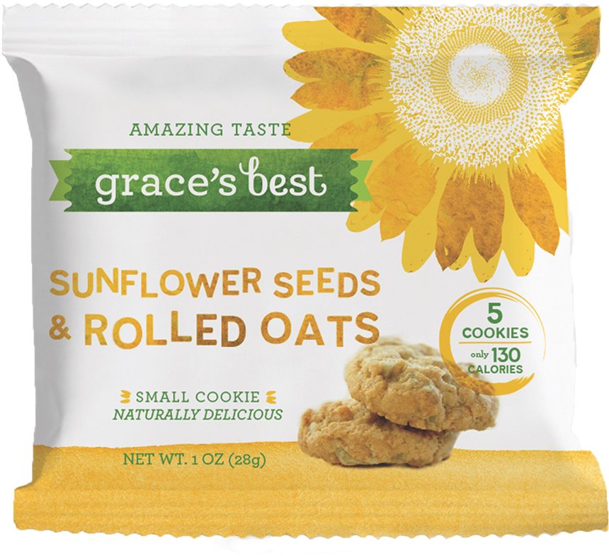 Graces Best Sunflower Seeds Rolled Oats Cookies Package PNG Image