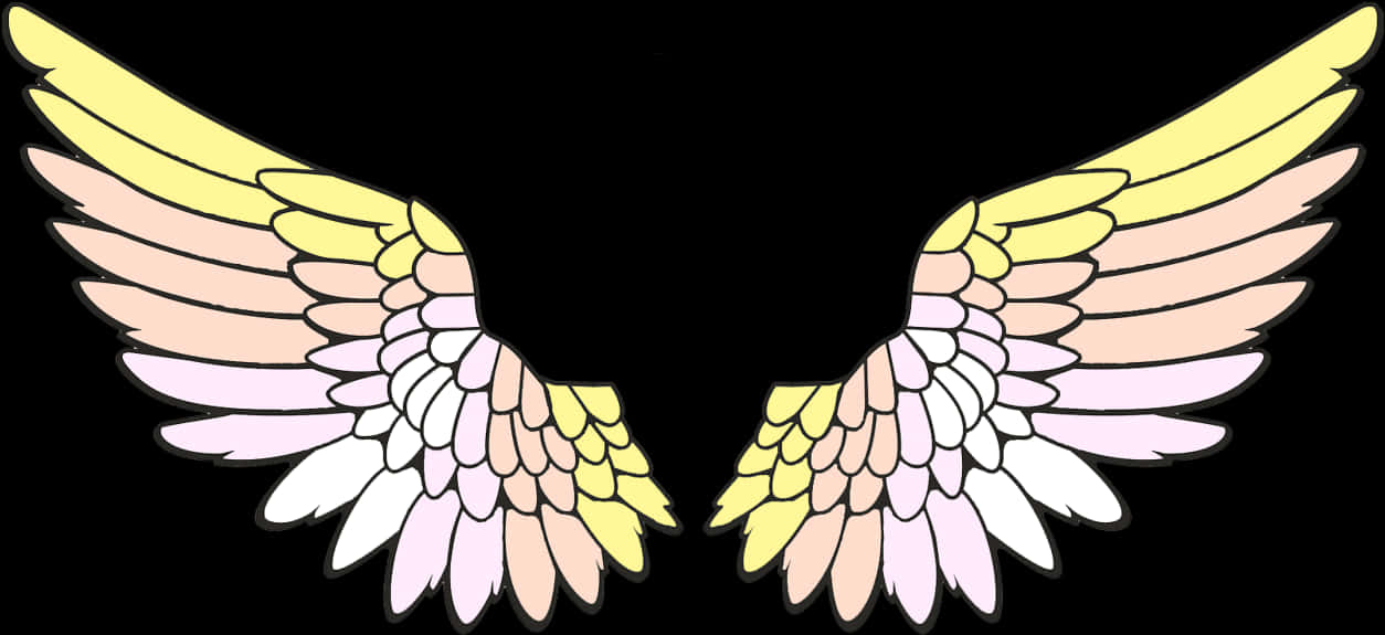 Gradient Angel Wings Vector Illustration PNG Image