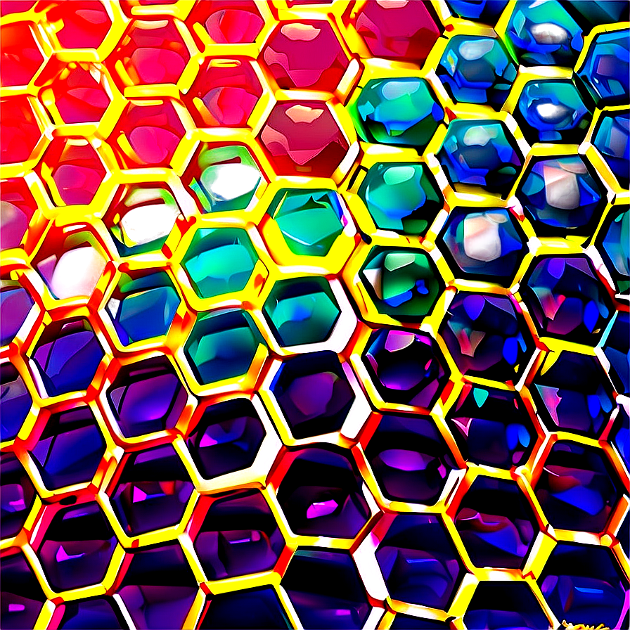 Gradient Honeycomb Pattern Png Qyt PNG Image