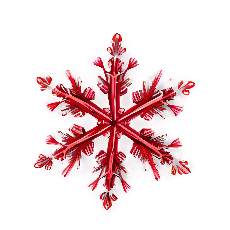 Gradient Red Snowflake Png 06282024 PNG Image