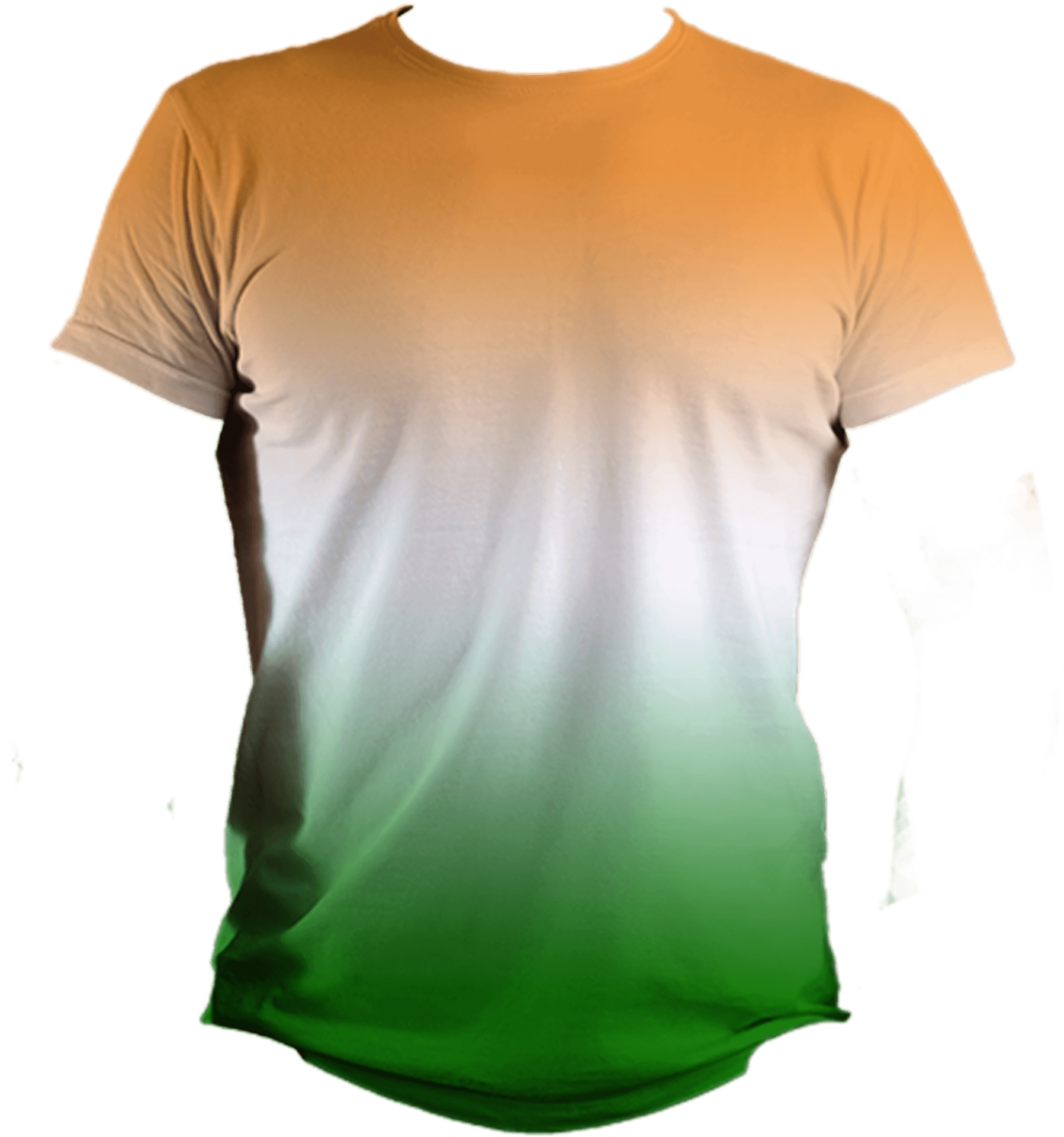 Gradient Tshirt Orange White Green PNG Image