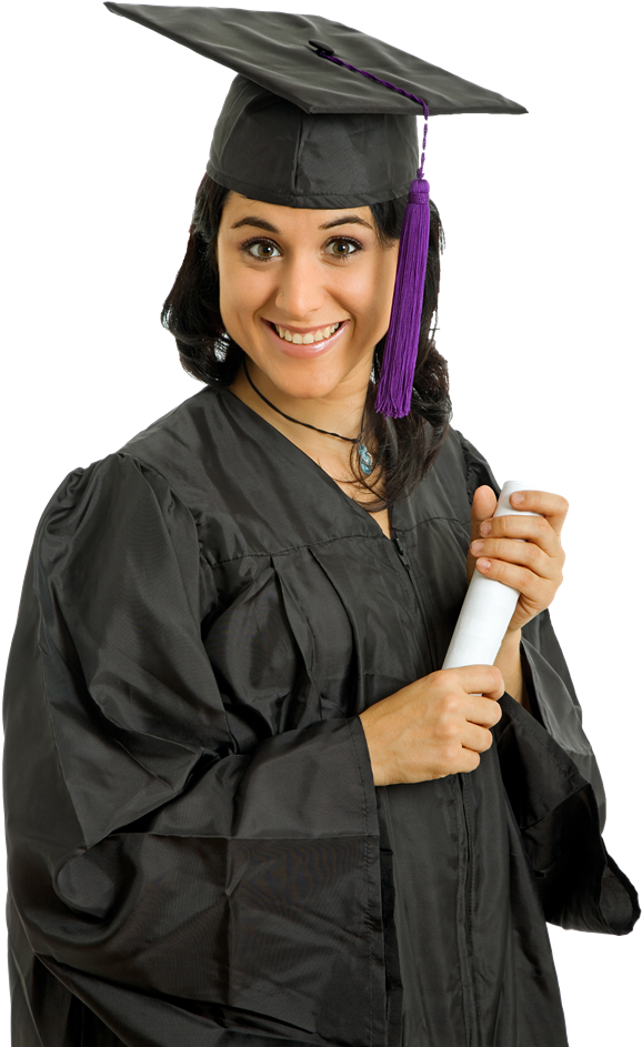 Graduate Student Holding Diploma PNG Image