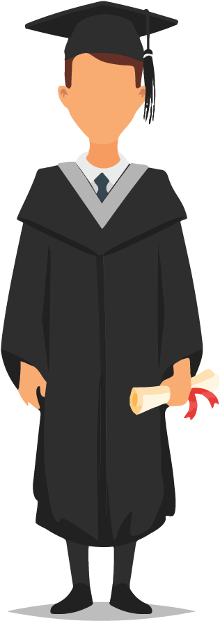 Graduatein Capand Gown Holding Diploma PNG Image