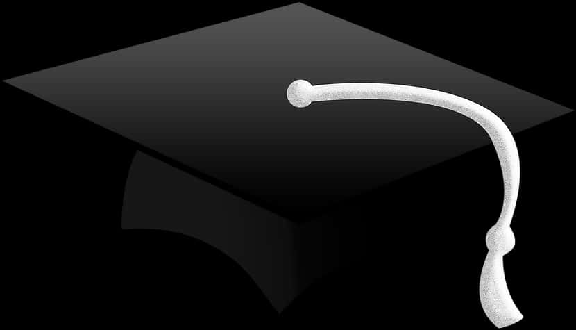 Graduation Cap Blackand White PNG Image