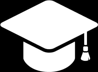 Graduation Cap Icon Blackand White PNG Image