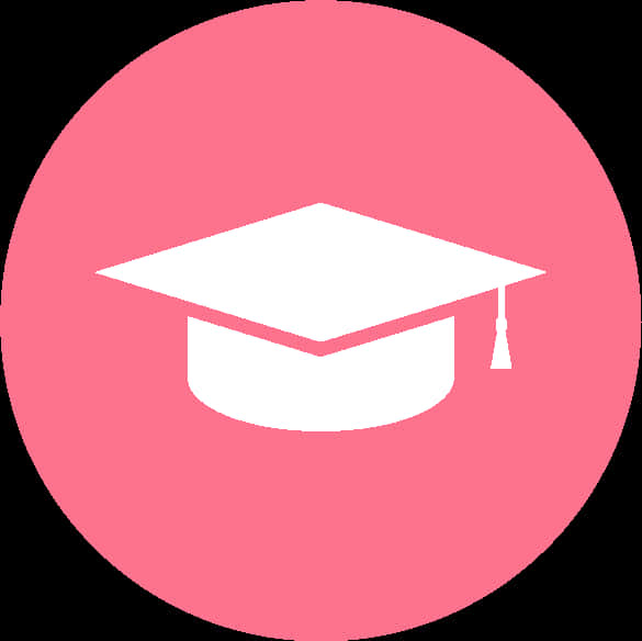 Graduation Cap Icon Pink Background PNG Image