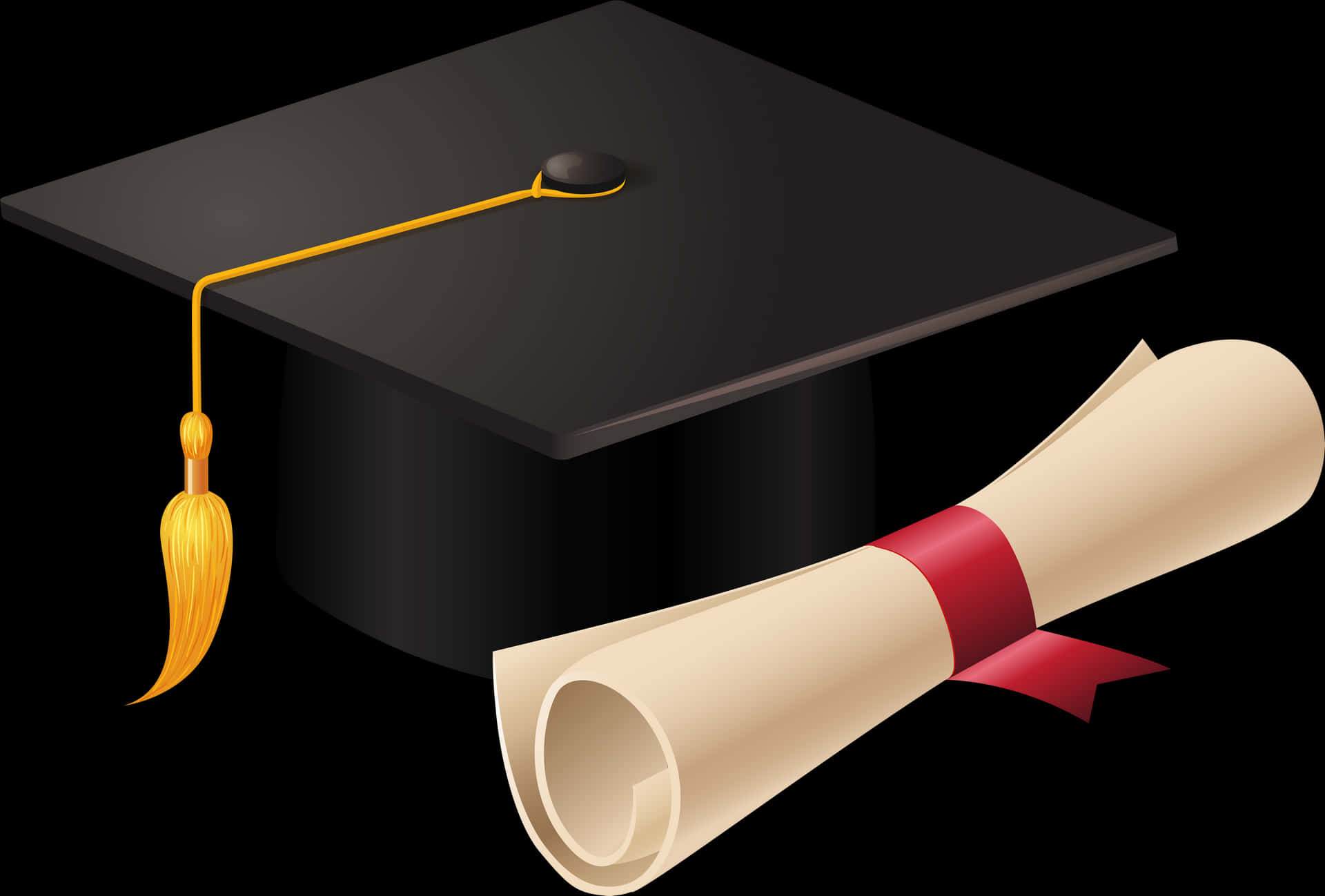 Graduation Capand Diploma Vector PNG Image