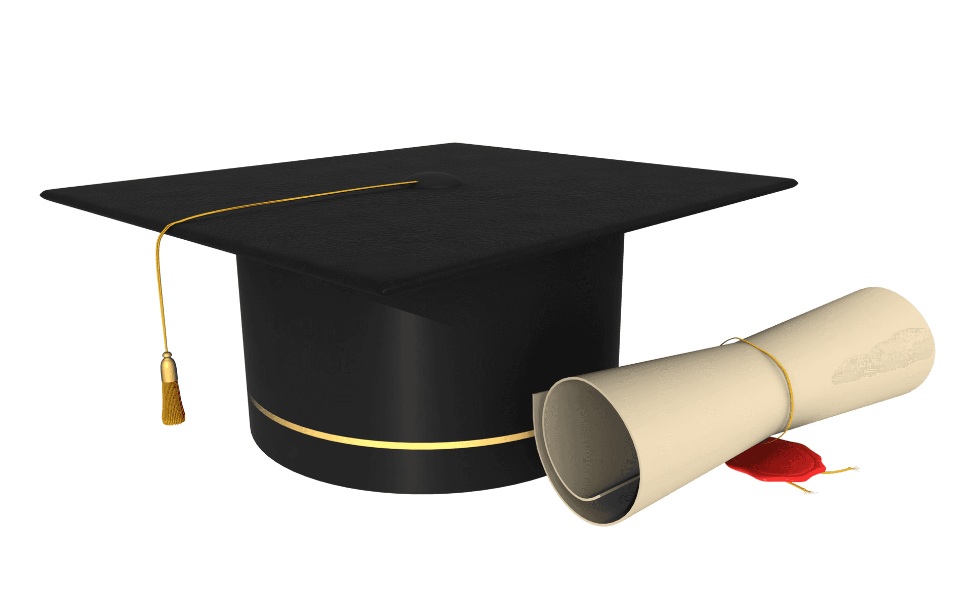 Graduation Capand Diploma3 D Render PNG Image