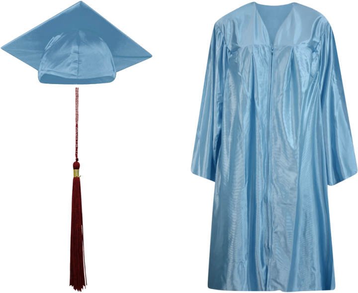 Graduation Capand Gown Blue PNG Image