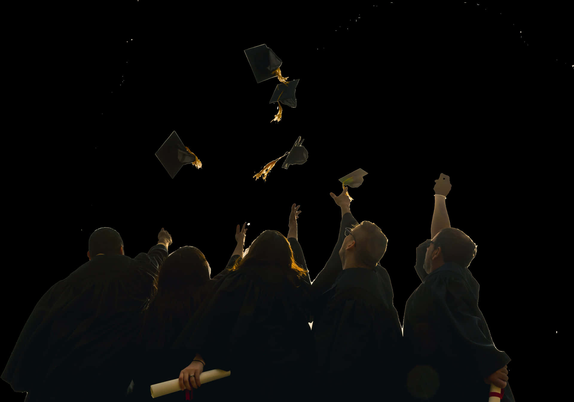 Graduation_ Celebration_ Silhouettes PNG Image