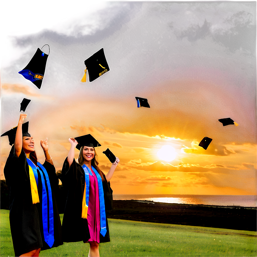 Graduation Sunset Png Bnh PNG Image