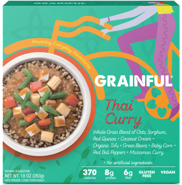 Grainful Thai Curry Frozen Meal Packaging PNG Image