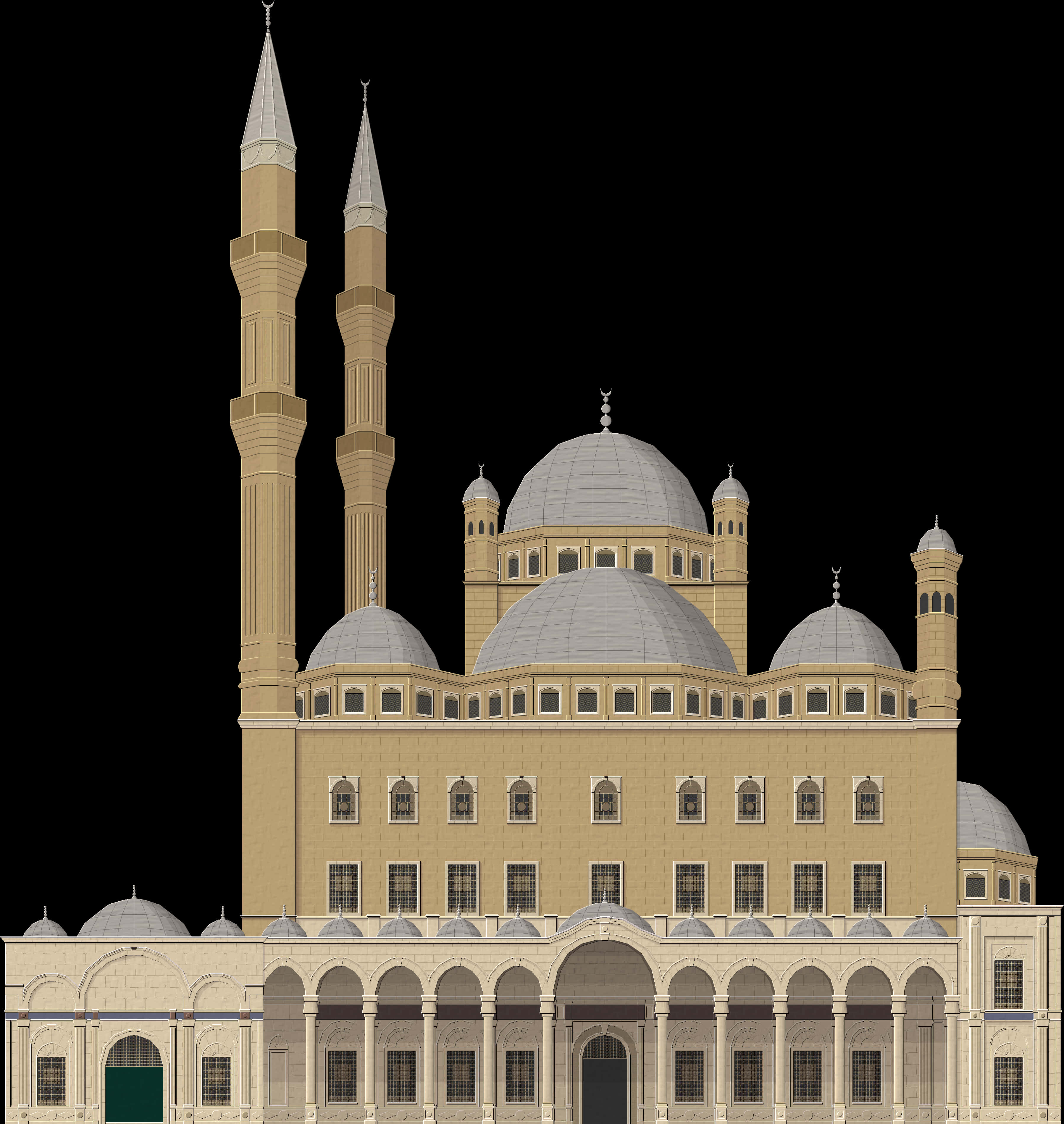 Grand Mosque Illustration PNG Image