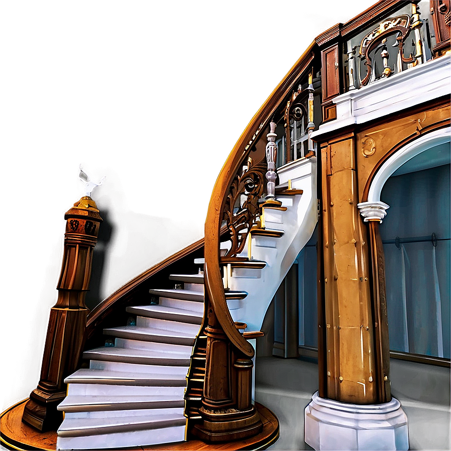 Grandiose Mansion Staircase Png Cjx71 PNG Image