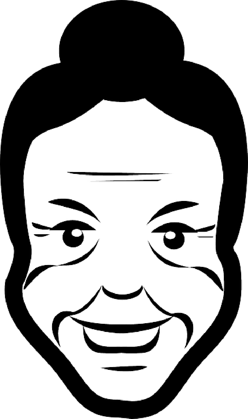 Grandma Mask Vector Illustration PNG Image