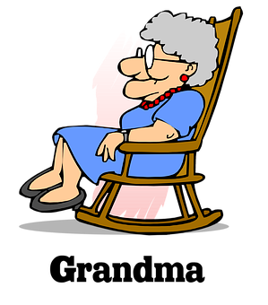 Grandmain Rocking Chair Cartoon PNG Image