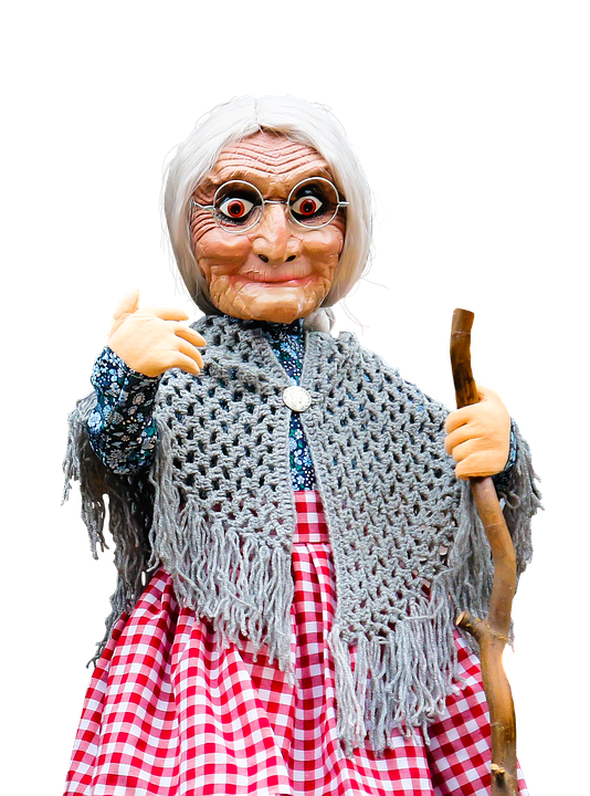 Grandmother Puppet Character PNG Image