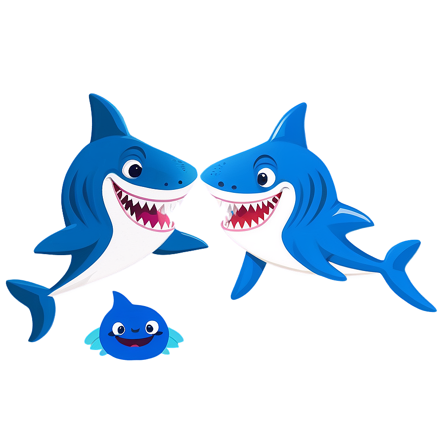 Grandpa Shark And Baby Shark Png Otf PNG Image