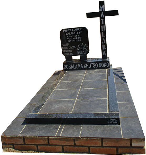 Granite Tombstonewith Crossand Plaque PNG Image