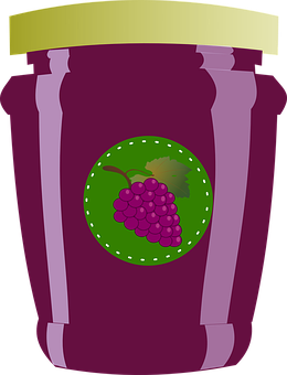 Grape Jam Jar Illustration PNG Image