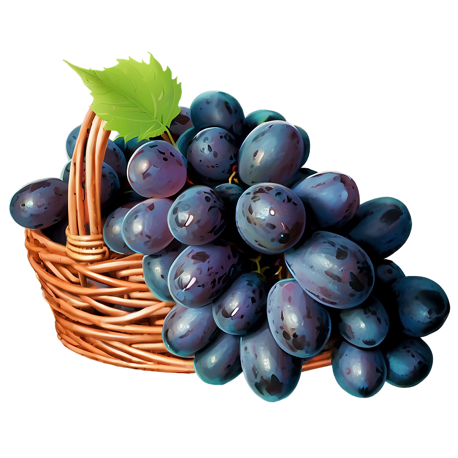 Grapes In Basket Png Kjt94 PNG Image