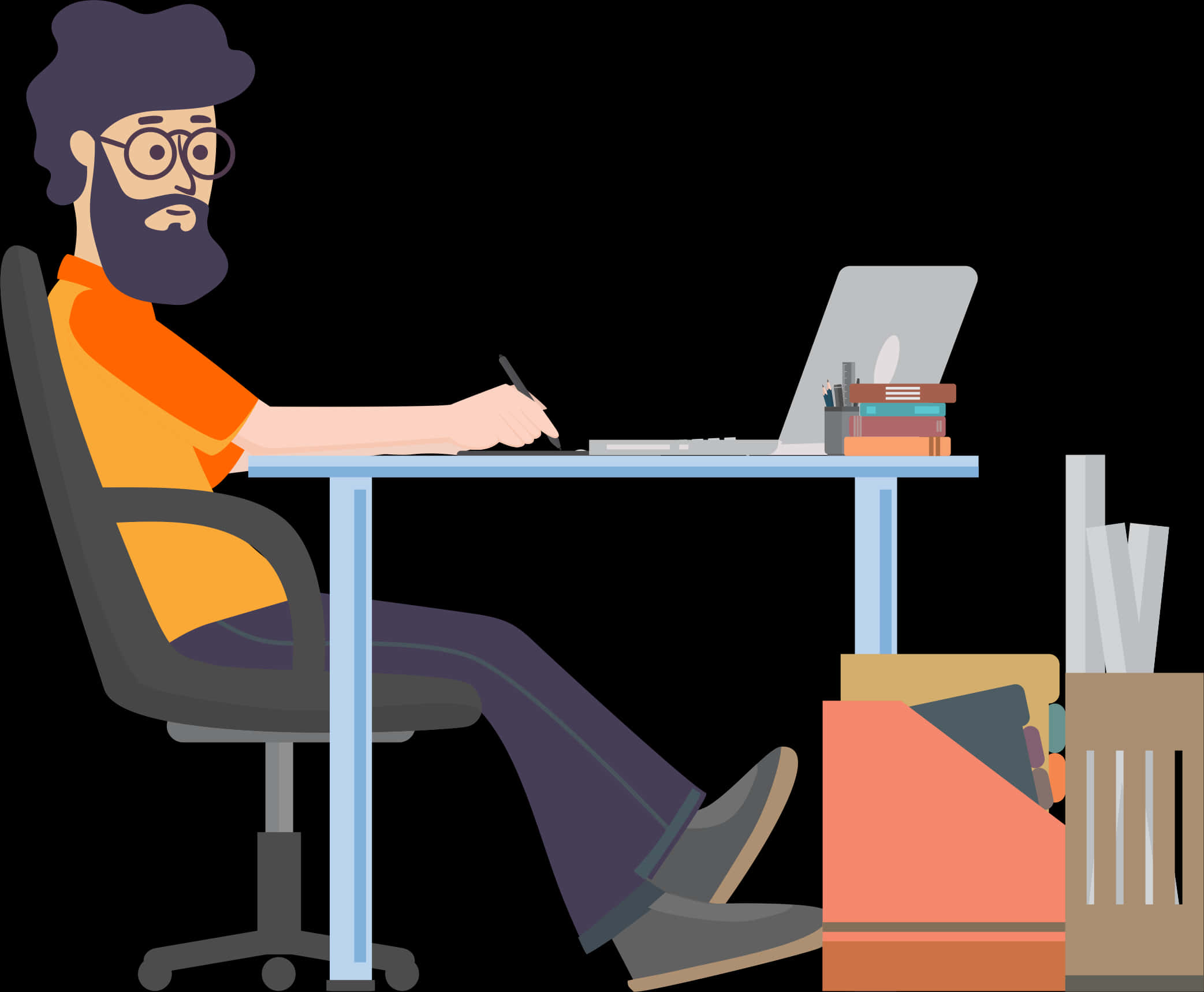 Graphic Designerat Work Vector PNG Image