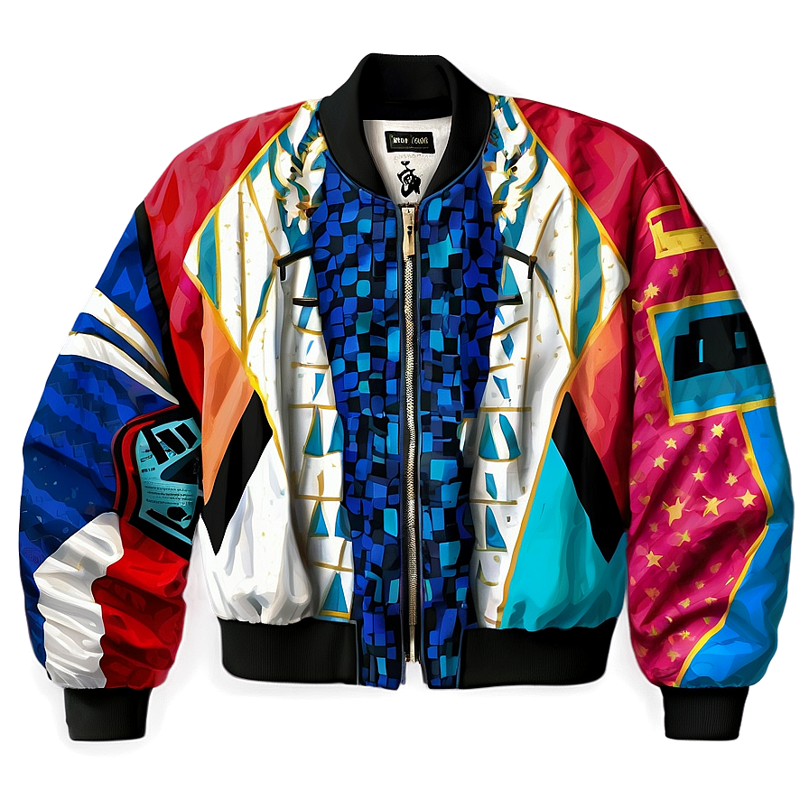 Graphic Print Bomber Jacket Png Gii23 PNG Image