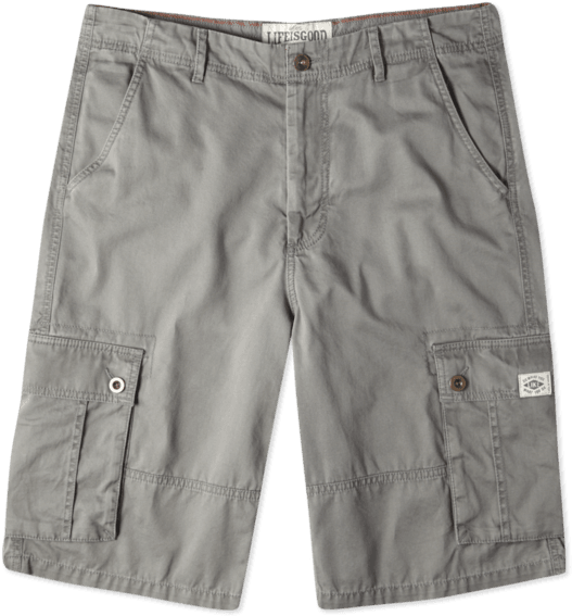 Gray Cargo Shorts PNG Image