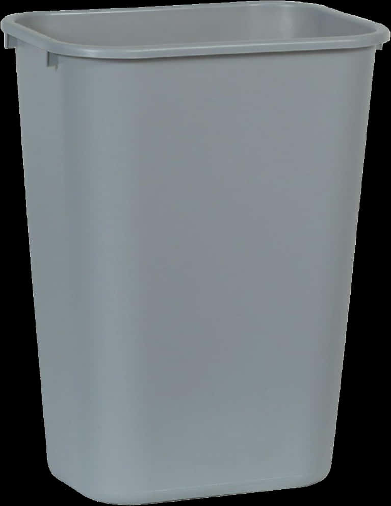 Gray Plastic Trash Bin PNG Image