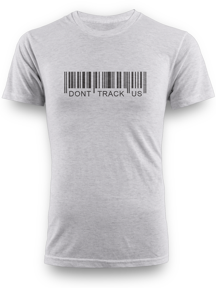 Gray Shirt Dont Track Us Barcode Print PNG Image