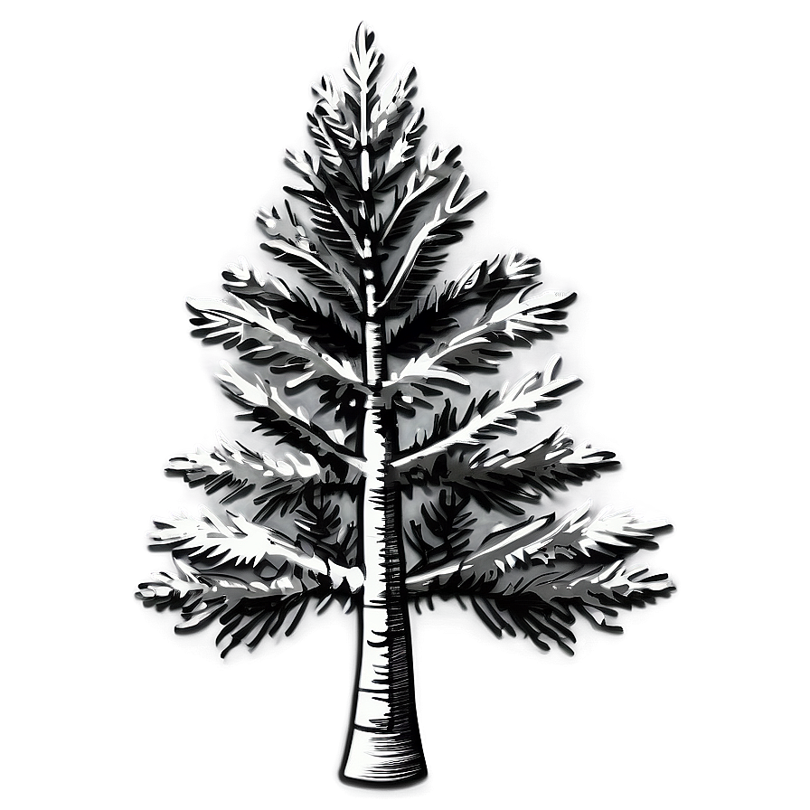 Grayscale Pine Tree Png Ooy PNG Image