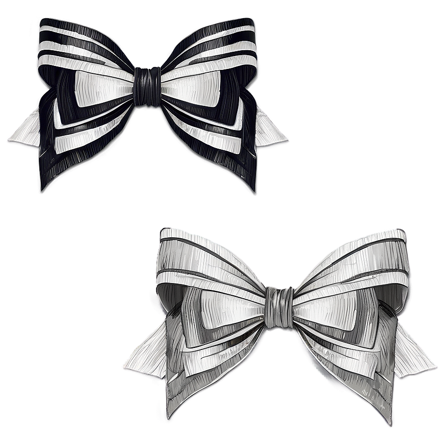 Grayscale Ribbon Bows Png 74 PNG Image