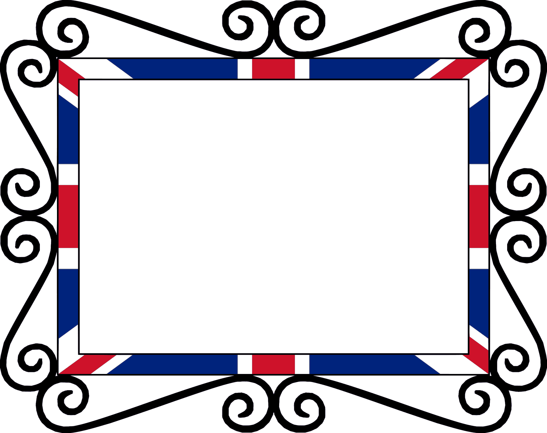 Great Britain Flag Inspired Frame PNG Image